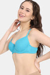 Rosaline Padded Wired Medium Coverage T-Shirt Bra - Blue Bird — thumbnail 3